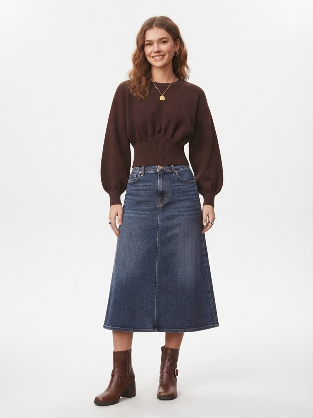 Women's Scoop-Neck Cropped Sweater - Burgundy